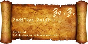 Zsákai Zalán névjegykártya